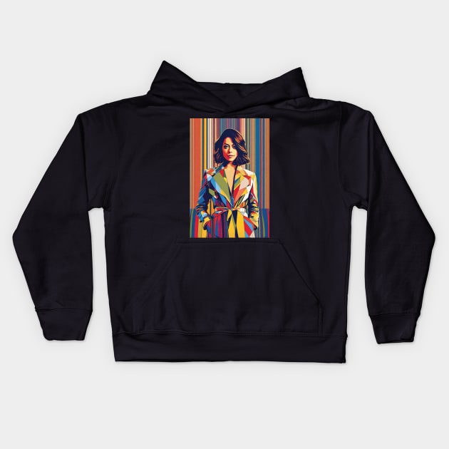 Art Deco Aubrey Plaza Kids Hoodie by ROH-shuh